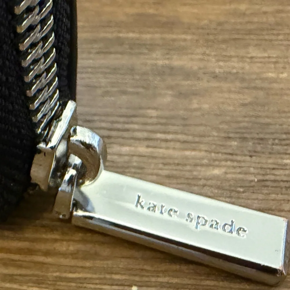 Kate Spade New York Saffiano Zip Around Wallet Beige Gray